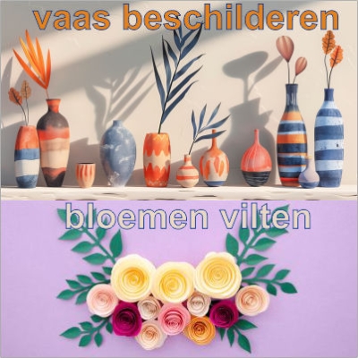 Glas schilderen 1 van 2  vaas beschilderen