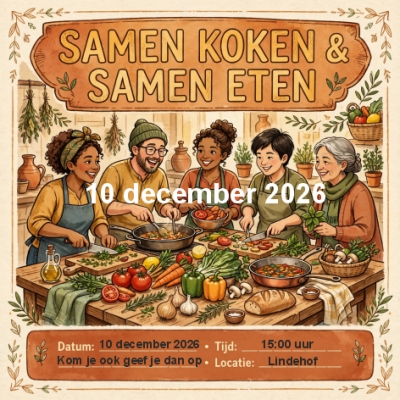 Gezellig samen koken op 10-12-2026 